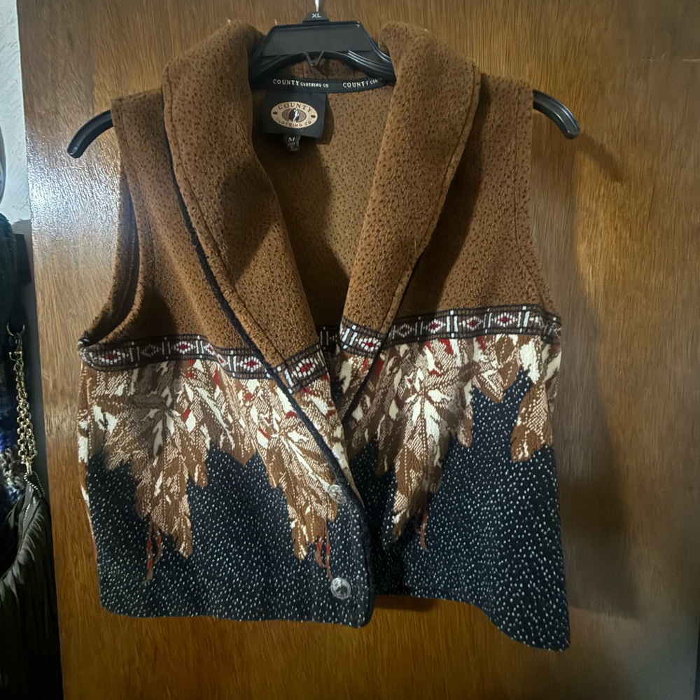 Western Style Fleece Vest  M